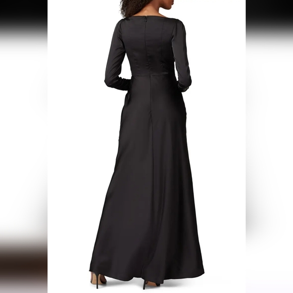 Keepsake Own It Black Satin Gown Size M - Picture 3 of 10